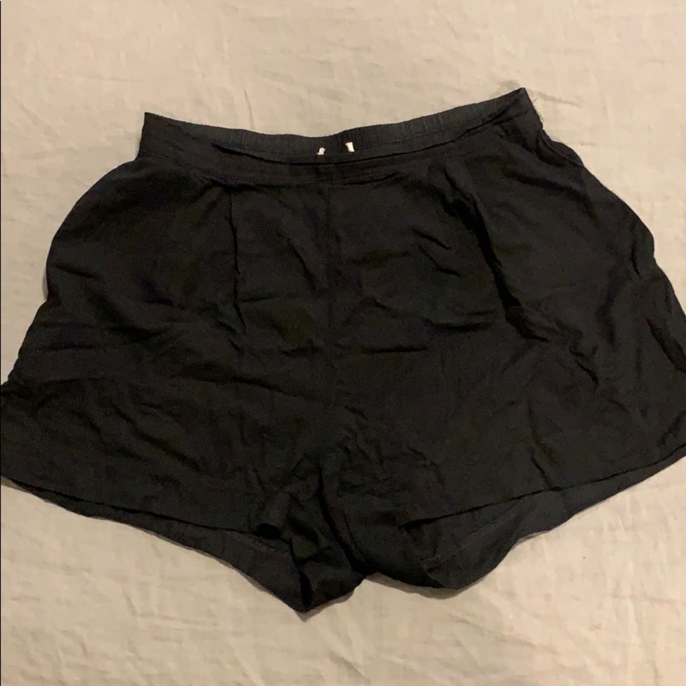 Black crepe shorts